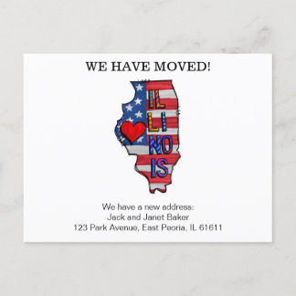 We hebben Illinois States Moving Announance verpla Briefkaart