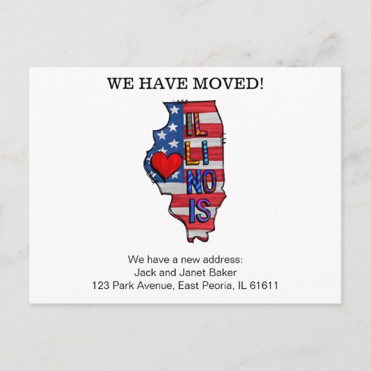 We hebben Illinois States Moving Announance verpla Briefkaart (Voorkant)