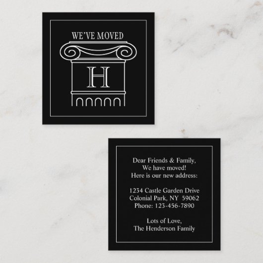 We hebben Insert verplaatst | Adresbehuizing wijzi Informatiekaartje (Voorkant / Achterkant)