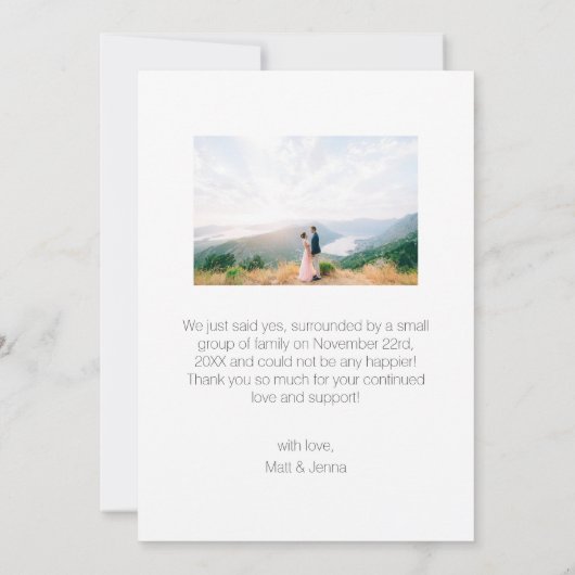 We hebben ja aangekondigd tegen het huwelijk. kaart (Achterkant)