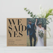 WE HEBBEN JA Rustic Chic 2 Foto Ontvangst alleen Kaart (Staand voorkant)