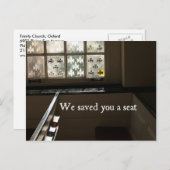 We hebben je een stoel bespaard briefkaart (Voorkant / Achterkant)