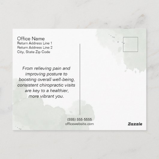 We hebben je gemist, Chiropractie Recall Briefkaar Briefkaart (Achterkant)