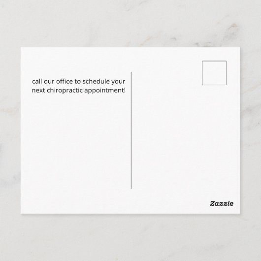 We hebben je gemist | chiropraktisch briefkaart (Achterkant)