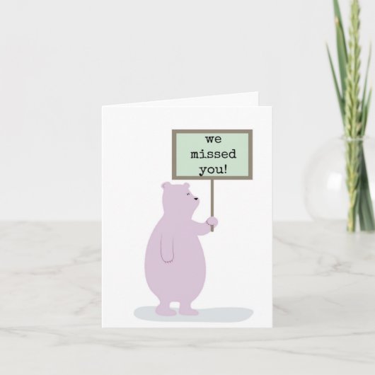 We hebben je gemist, welkom terug Kaart (Voorkant)