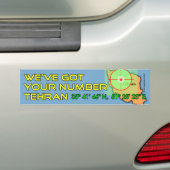 We hebben je nummer in Teheran. Bumpersticker (Op auto)