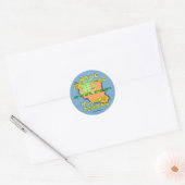 We hebben je nummer in Teheran. Ronde Sticker (Envelop)