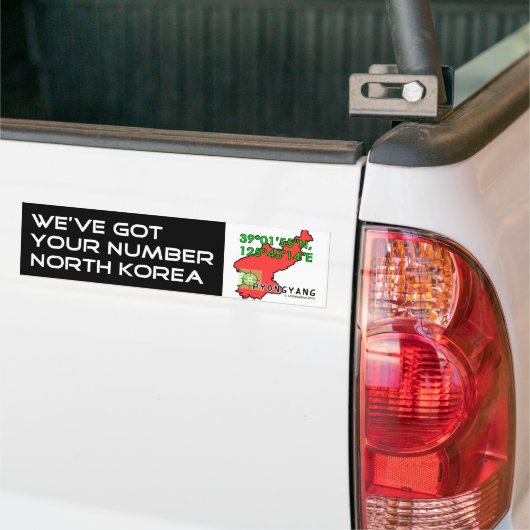 We hebben je nummer Noord-Korea. Bumpersticker (Op Truck)