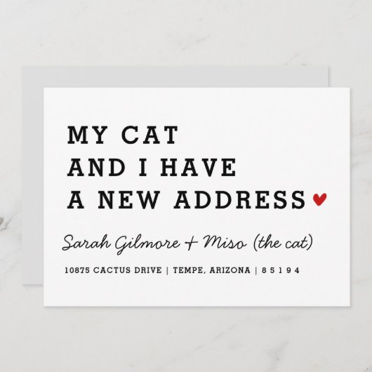 We hebben Kaart verplaatst | Mijn kat en ik bewege (Voorkant / Achterkant)