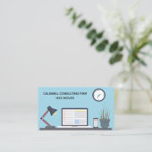We hebben kantoren Schattige Blue Desk verplaatst Visitekaartje (Staand voorkant)