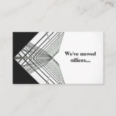 We hebben kantoren verhuisd zwart wit verhuizen visitekaartje (Voorkant)