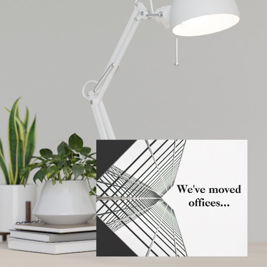 We hebben kantoren verplaatst, Business Black Whit Aankondiging