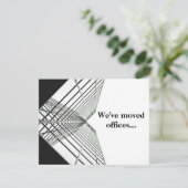 We hebben kantoren verplaatst, Business Black Whit Aankondiging (Staand voorkant)