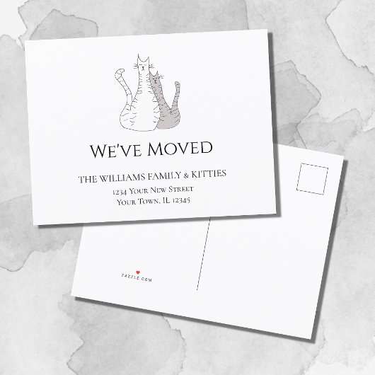We hebben katten eenvoudig verplaatst aankondigingskaart