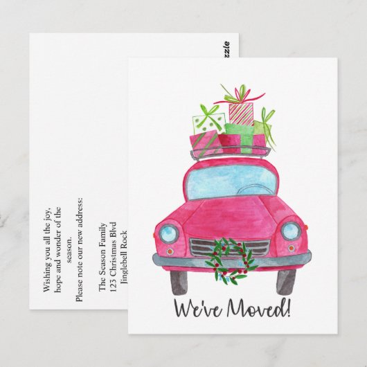 We hebben kerstauto verplaatst briefkaart (Voorkant / Achterkant)