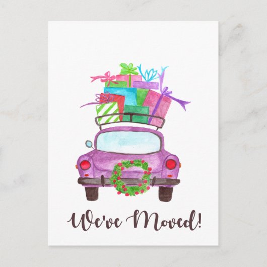 We hebben kerstauto verplaatst briefkaart (Voorkant)