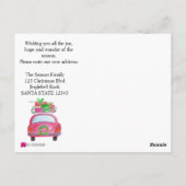 We hebben kerstauto verplaatst briefkaart (Achterkant)