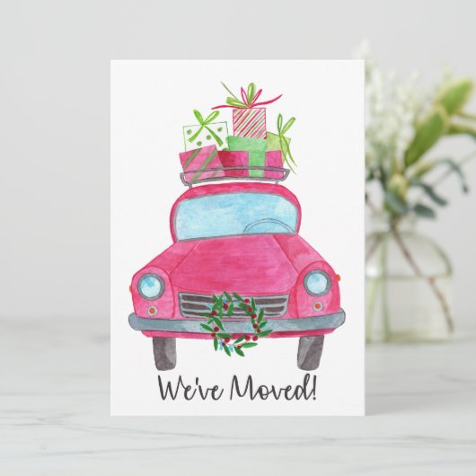 We hebben kerstauto verplaatst kaart (Staand voorkant)