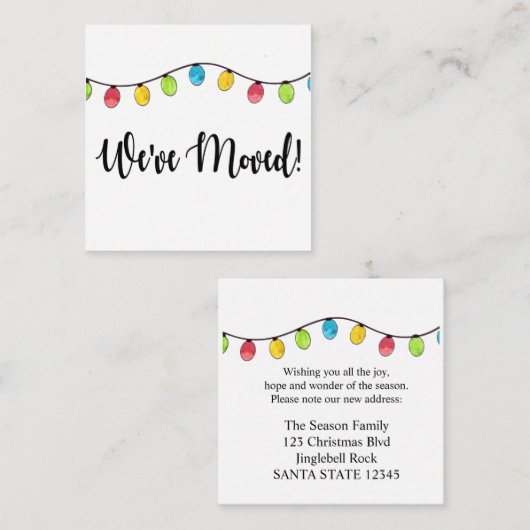 We hebben kerstboomverlichting verplaatst informatiekaartje (Voorkant / Achterkant)