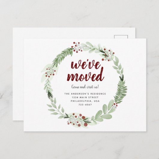 We hebben kerstfeestdag gemaakt aankondigingskaart (Voorkant / Achterkant)