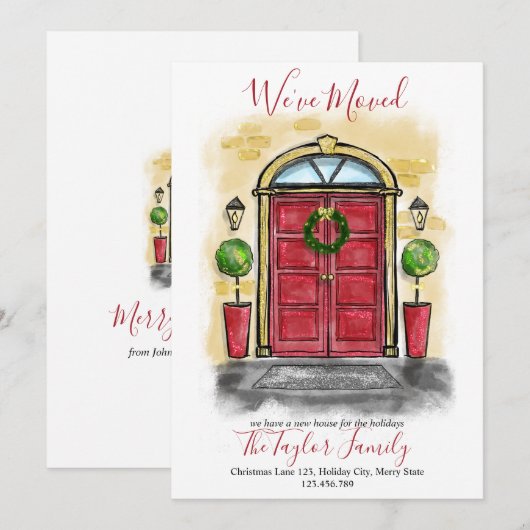 We hebben kerstfeestdag voor deur gezet. feestdagenkaart (Voorkant / Achterkant)