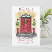 We hebben kerstfeestdag voor deur gezet. feestdagenkaart (Staand voorkant)