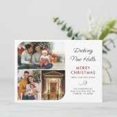 We hebben kerstfoto's verplaatst naar huis feestdagenkaart (Staand voorkant)