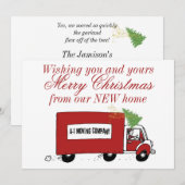 We hebben Kerstmis verandering van adres verplaats Feestdagenkaart (Voorkant / Achterkant)