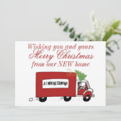 We hebben Kerstmis verandering van adres verplaats Feestdagenkaart (Staand voorkant)