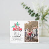 We Hebben Kerstmis Verhuisd Auto Foto Vakantie Ver Aankondigingskaart (Staand voorkant)