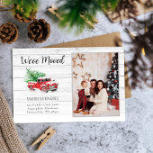 We hebben Kerstmis verhuisd vrachtwagen foto vakan Aankondigingskaart