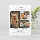 We hebben kerstvakantie verhuisd... versperrende z feestdagenkaart (Staand voorkant)