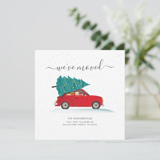 We hebben kerstvakantie verplaatst aankondiging (Staand voorkant)