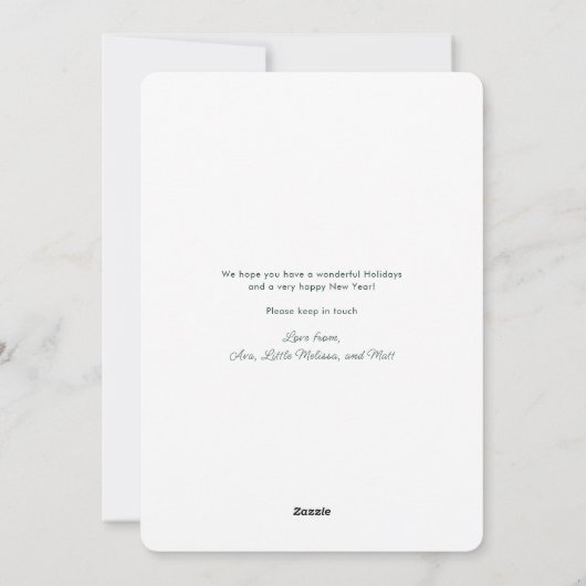 We hebben kerstvakantiescript verplaatst feestdagenkaart (Achterkant)