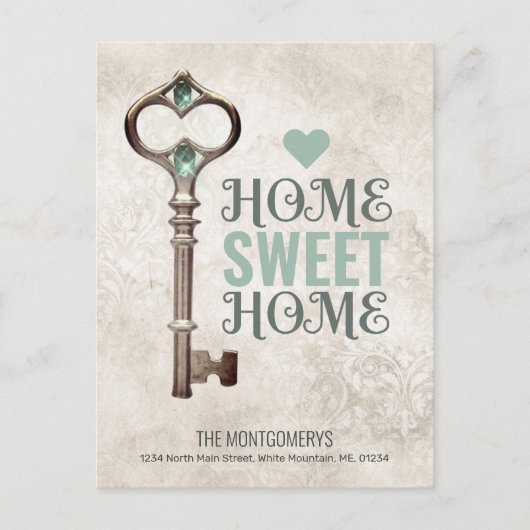 We hebben  Key Damask Adreswijziging verplaatst Aankondigingskaart (Voorkant)