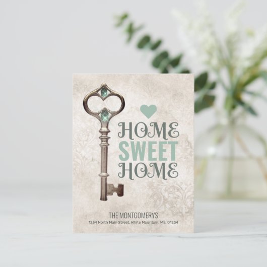 We hebben  Key Damask Adreswijziging verplaatst Aankondigingskaart (Staand voorkant)