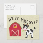 We hebben Koe bespoedigd met Barn Change of Addres Briefkaart (Voorkant / Achterkant)