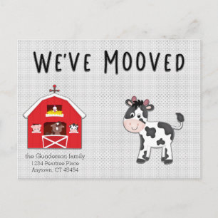 We hebben Koe verplaatst in Barnyard Briefkaart