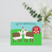 We hebben Koeien en Barn New Address Briefkaart ve (Staand voorkant)