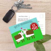 We hebben Koeien en Barn New Address Briefkaart ve