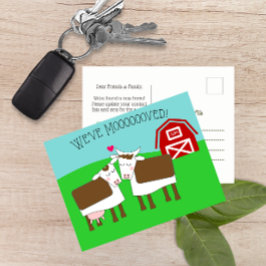 We hebben Koeien en Barn New Address Briefkaart ve