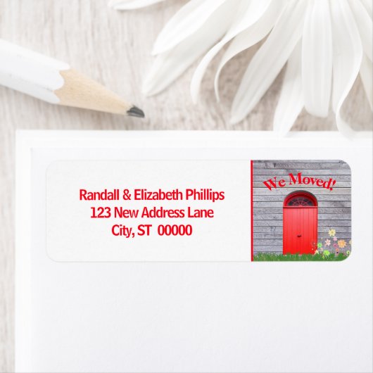 We hebben koninklijke rode bloemen, dubbele deuren etiket (Insitu)