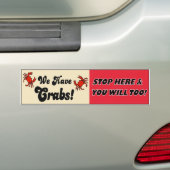 We hebben krabben! bumpersticker (Op auto)
