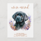 We hebben Labrador Puppy Boho Floral Dog Moving ve Aankondigingskaart (Voorkant)