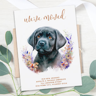We hebben Labrador Puppy Boho Floral Dog Moving ve Aankondigingskaart