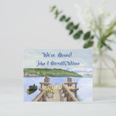 We hebben Lake Boat Mountain Budget Dock Move Aankondigingskaart (Staand voorkant)