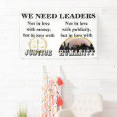 We hebben leiders nodig die verliefd zijn op JUSTI Spandoek (Insitu)