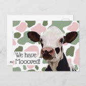 We hebben leuke en grappige aankondiging verplaats briefkaart (Voorkant / Achterkant)