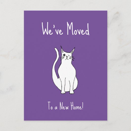 We hebben leuke knipogen kat trendy Paarse verplaa Aankondigingskaart (Voorkant)