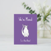 We hebben leuke knipogen kat trendy Paarse verplaa Aankondigingskaart (Staand voorkant)